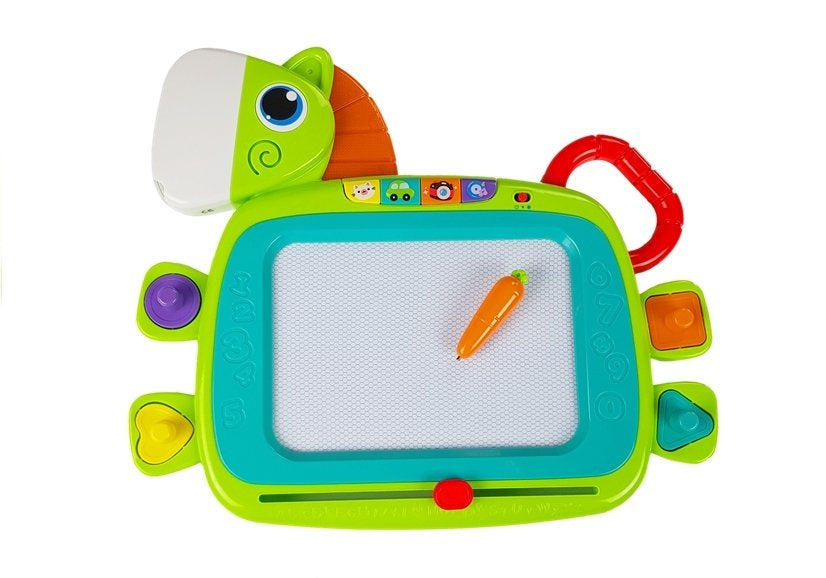 Quadro mágico infantil a pilhas com som cavalo cores e carimbos