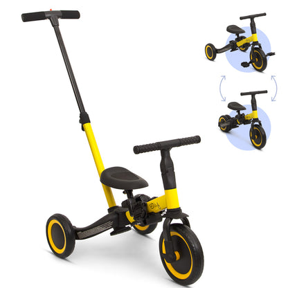 Bicicleta 4 em 1 com Pushbar Gio Yellow Billy