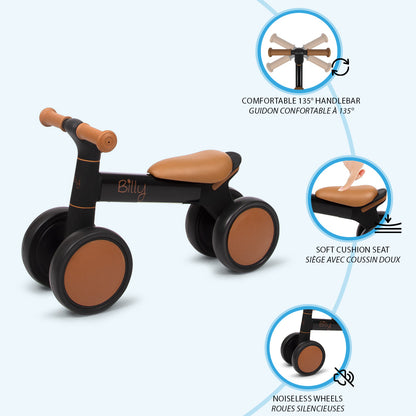 Bicicleta de Equilíbrio Pina Black - Brown Billy