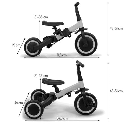 Bicicleta 4 em 1 com Pushbar Gio Black Gray Billy