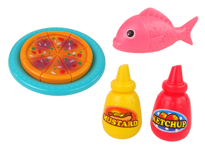 Acessórios micro-ondas brinquedo pizza frango pilhas