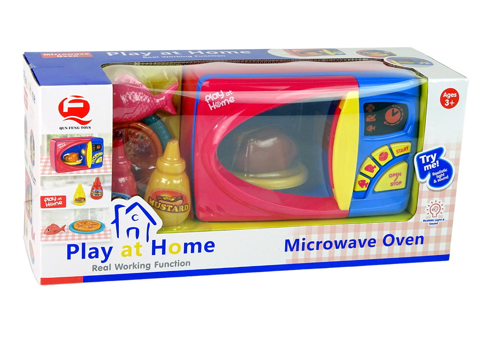 Acessórios micro-ondas brinquedo pizza frango pilhas
