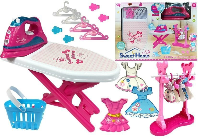 Conjunto engomar rosa ferro tábua cabides