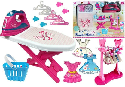 Conjunto engomar rosa ferro tábua cabides