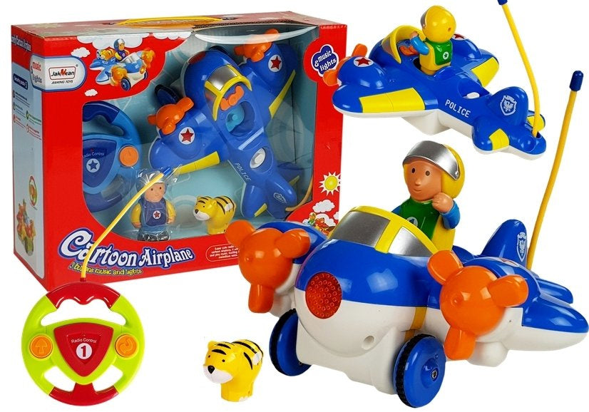 Avião telecomandado bebé com volante azul