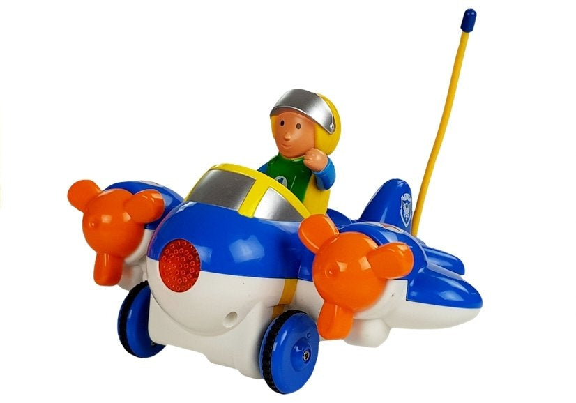 Avião telecomandado bebé com volante azul