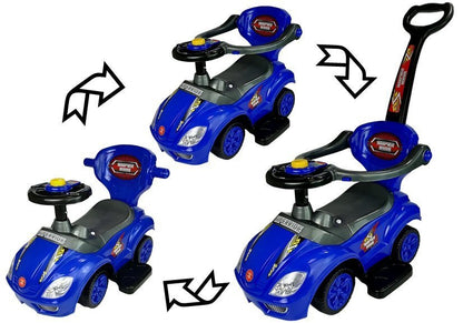 Andador Ride On 3 em 1 com pega parental azul