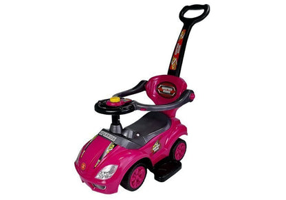 Andador Ride On 3 em 1 com pega parental rosa