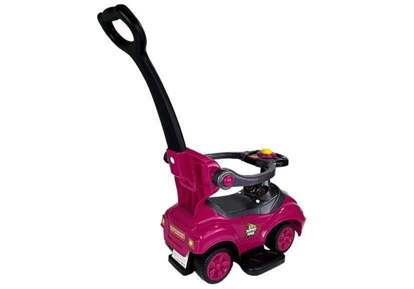Andador Ride On 3 em 1 com pega parental rosa