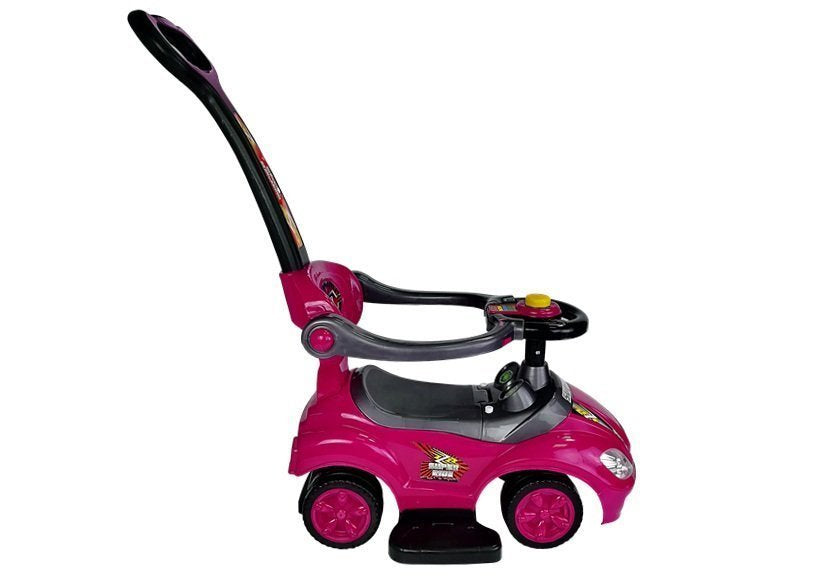 Andador Ride On 3 em 1 com pega parental rosa