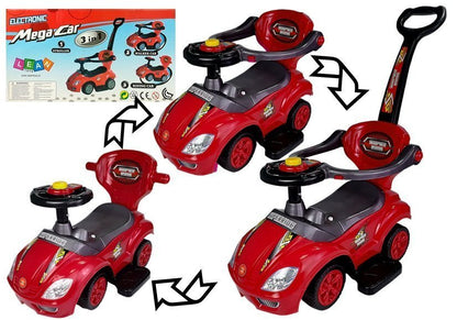 Andador Ride On 3 em 1 com pega parental vermelho