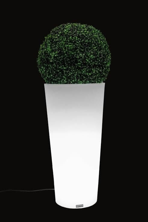 Vaso com iluminação LED 80 cm branco