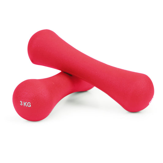 Halteres 6 kg 2 x 3 kg neoprene rosa escuro