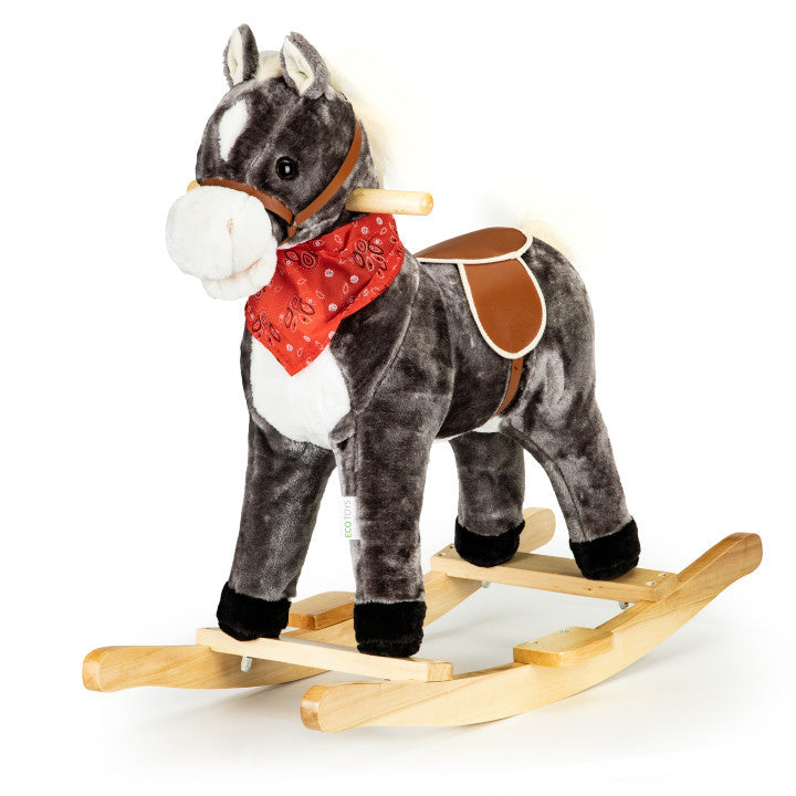 Cavalo de brincar com som e movimento 73x36x65 cm preto