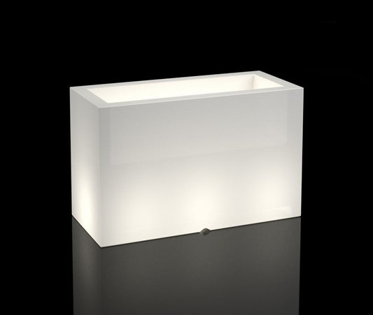 Floreira exterior com iluminação LED 80 x 35 x 50 cm branca