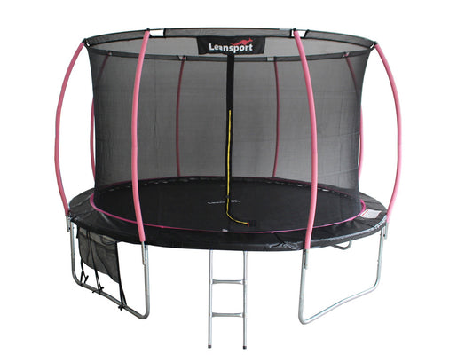 Trampolim 244 cm com rede de segurança rosa e preto