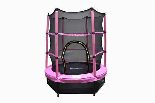Trampolim 140 cm com rede rosa