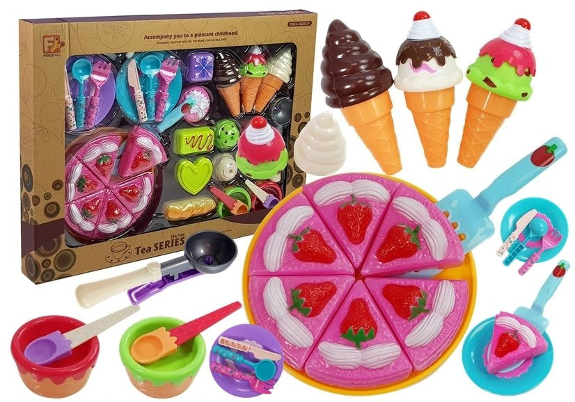 Conjunto doces gelados bolachas