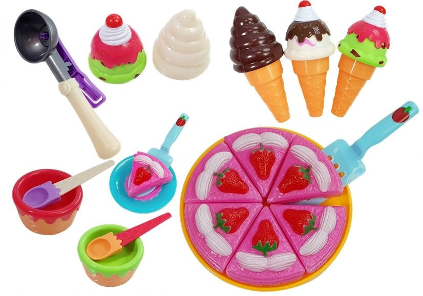 Conjunto doces gelados bolachas