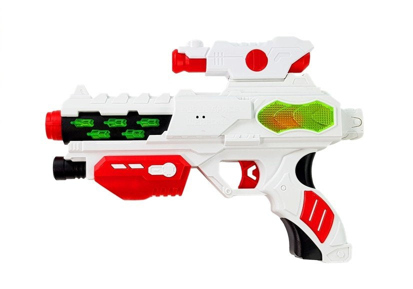 Pistola laser espacial com espada e máscara