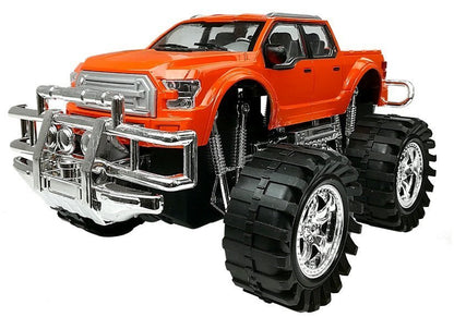 Conjunto veículos camião monstro laranja BMW caravana vermelha 58 cm