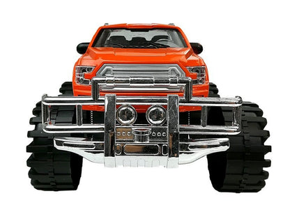 Conjunto veículos camião monstro laranja BMW caravana vermelha 58 cm