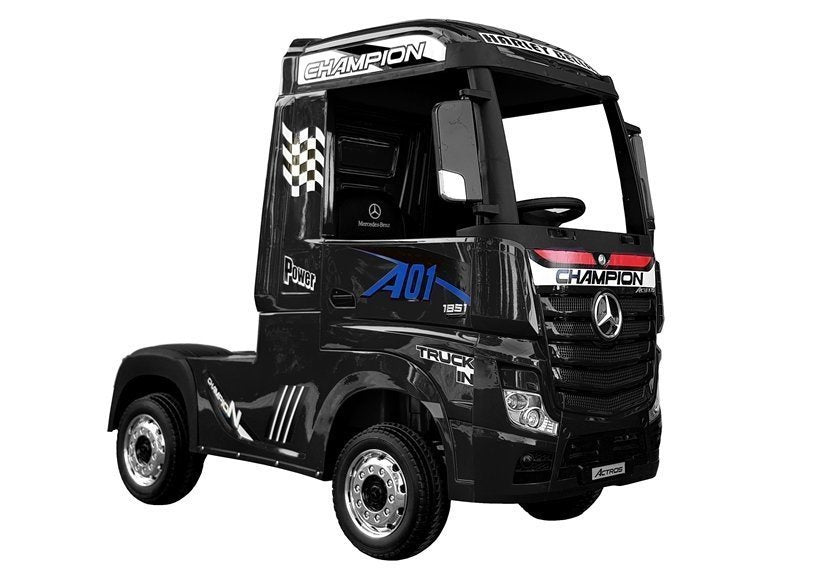 Camião elétrico infantil Mercedes Actros preto pintado MP4