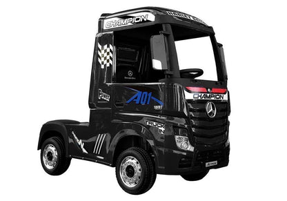 Camião elétrico infantil Mercedes Actros preto pintado MP4