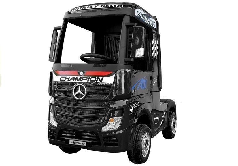 Camião elétrico infantil Mercedes Actros preto pintado MP4