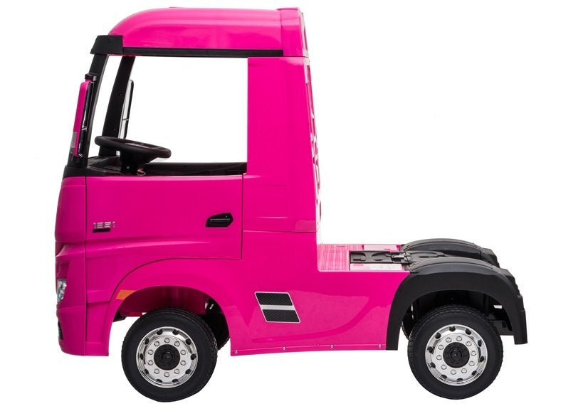 Camião elétrico infantil Mercedes Actros rosa 4x4