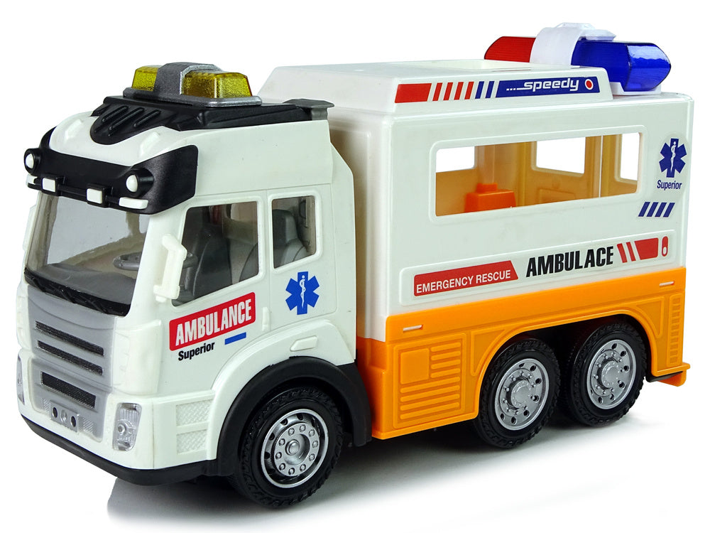 Carro ambulância elétrico com luzes e sons