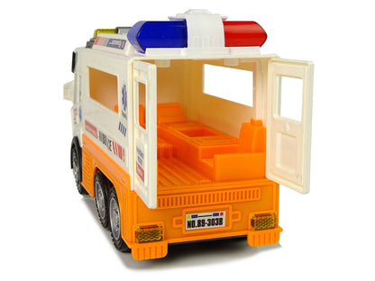 Carro ambulância elétrico com luzes e sons
