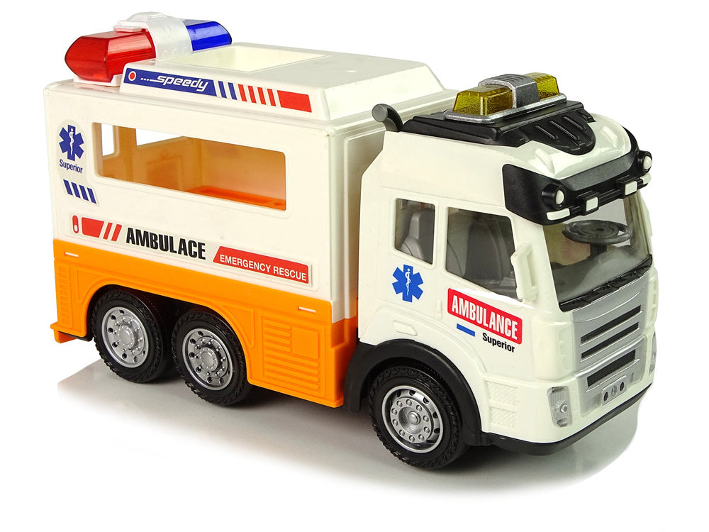 Carro ambulância elétrico com luzes e sons