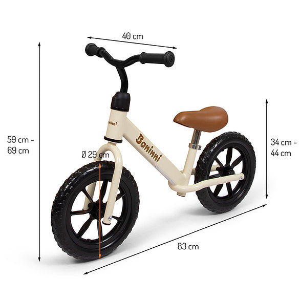 Bicicleta de equilíbrio Lola Beige Black Baninni