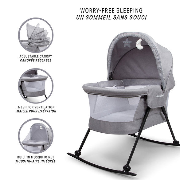 Berço de baloiço 3em1 Adora Gray Baninni