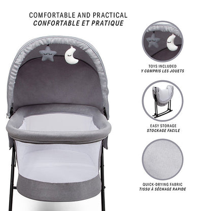 Berço de baloiço 3em1 Adora Gray Baninni