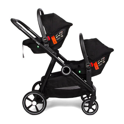 Carrinho de passeio para gémeos Luiz XL Black Baninni