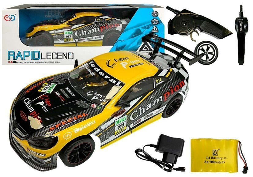 Carro telecomandado desportivo 2.4GHz amarelo