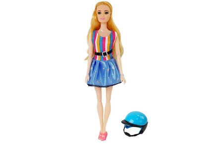 Capacete scooter boneca cabelo comprido rosa