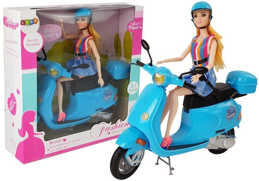 Capacete scooter boneca cabelo comprido rosa