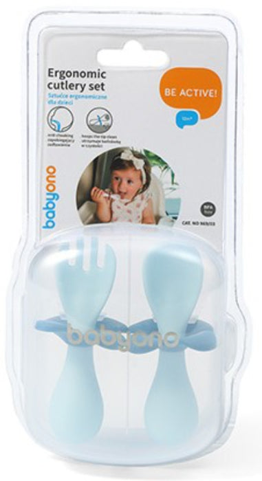 Conjunto de talheres ergonómicos Baby Ono Azul