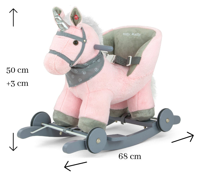 Cavalo de Baloiço Milly Mally Unicorn Polly Pink