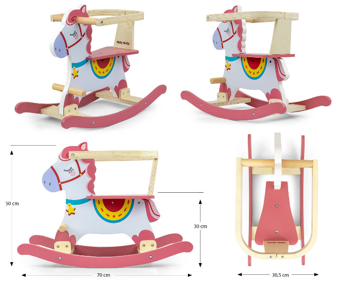 Cavalo de Baloiço Milly Mally Lucky 12 Pink