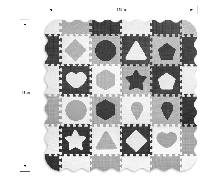 Tapete de espuma Milly Mally Jolly 4x4 Shapes Grey