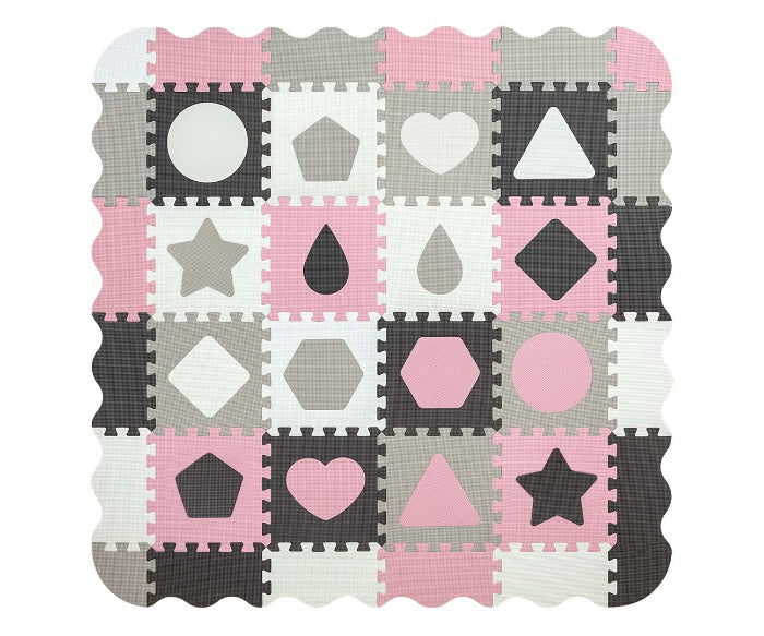 Tapete de espuma Milly Mally Jolly 4x4 Shapes Pink Grey