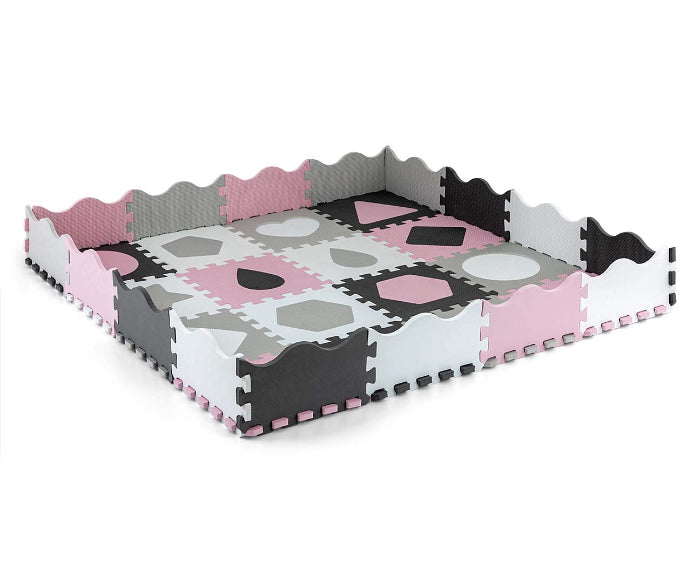 Tapete de espuma Milly Mally Jolly 4x4 Shapes Pink Grey