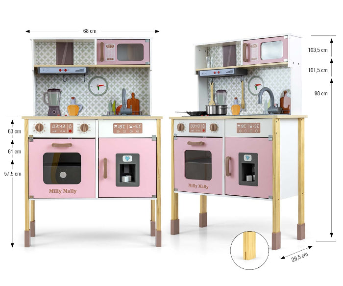 Cozinha de madeira Milly Mally Bjorn Pink