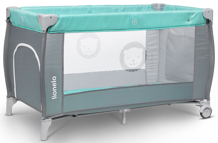 Lionelo - Cama de viagem Sven Plus Turquoise / Grey