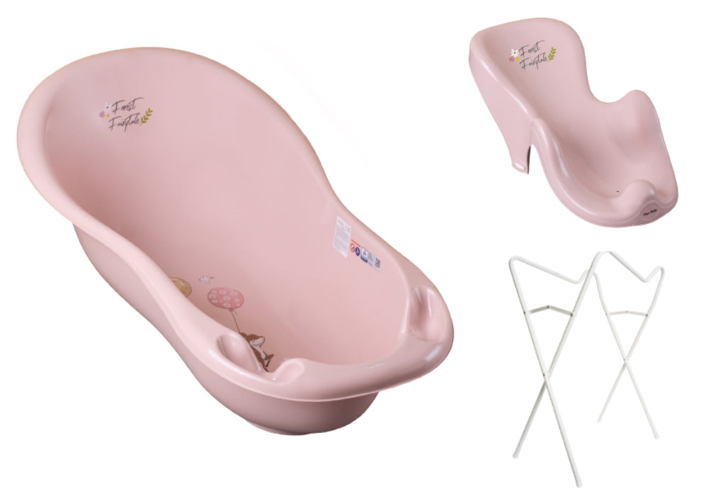 Banheira 102 cm com suporte e assento anti-derrapante B.Active Forest Fairytale Pink