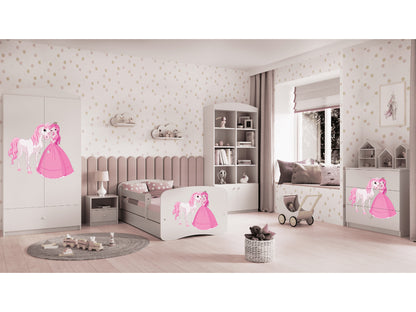 Cama 140 x 70 cm Kocot Kids BabyDreams Princess and Horse White